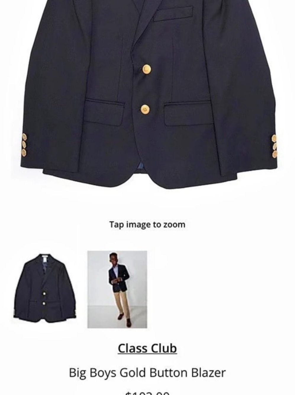 Class Club Big Gold Button Blazer Navy Size 12 Like New